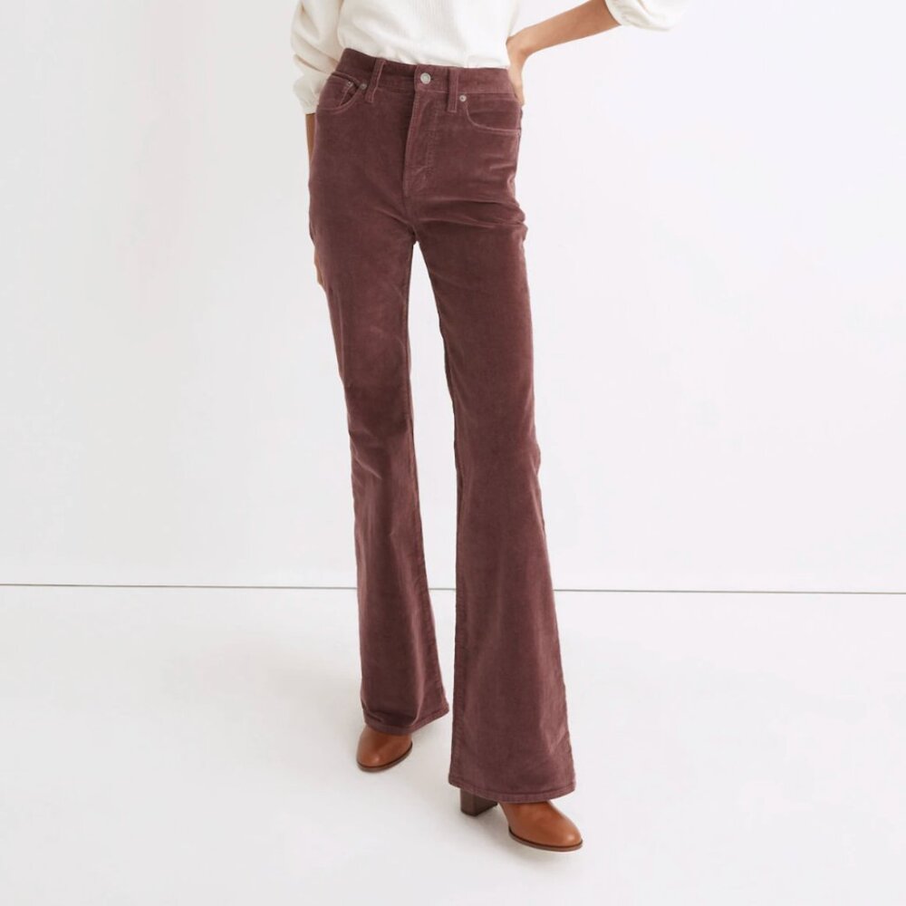 The Petite Perfect Vintage Flare Corduroy Pant vintage mulberry P24